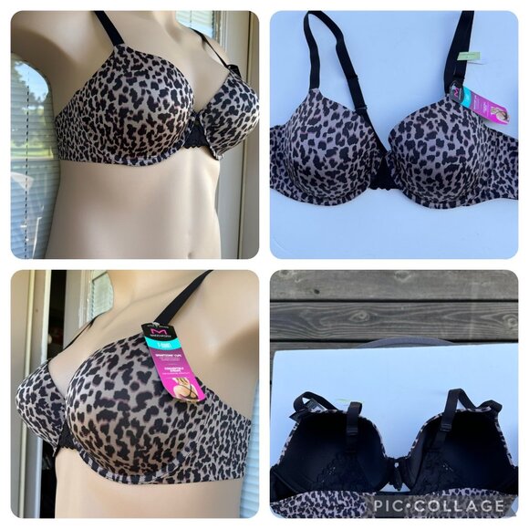 Maidenform 36C T-Shirt Bra SmartZone Cups & Convertible Straps Leopard Print New - Picture 4 of 16